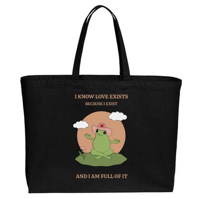 I Know Love Exists Because I Exist Cotton Canvas Jumbo Tote