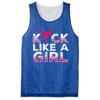 I Kick Like A Girl Gift Funny Karate Kickboxing Girl Gift Mesh Reversible Basketball Jersey Tank