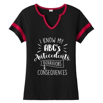 I Know My ABC's Behavior Analyst Therapist Psychologist Ladies Halftime Notch Neck Tee