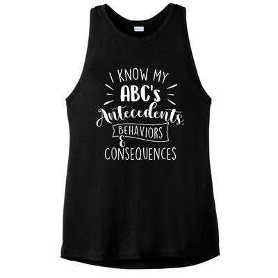 I Know My ABC's Behavior Analyst Therapist Psychologist Ladies PosiCharge Tri-Blend Wicking Tank