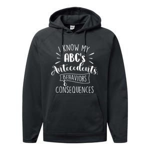 I Know My ABC's Behavior Analyst Therapist Psychologist Performance Fleece Hoodie