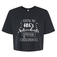 I Know My ABC's Behavior Analyst Therapist Psychologist Bella+Canvas Jersey Crop Tee