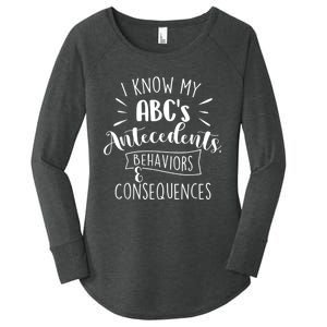 I Know My ABC's Behavior Analyst Therapist Psychologist Women's Perfect Tri Tunic Long Sleeve Shirt