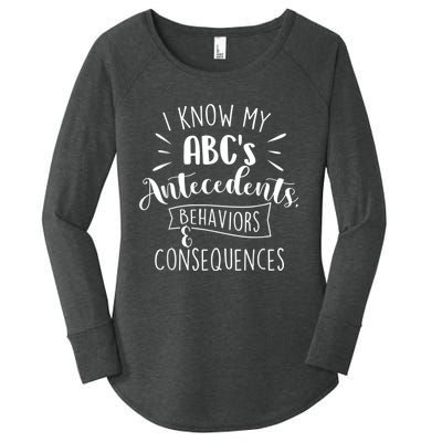 I Know My ABC's Behavior Analyst Therapist Psychologist Women's Perfect Tri Tunic Long Sleeve Shirt