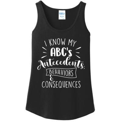 I Know My ABC's Behavior Analyst Therapist Psychologist Ladies Essential Tank