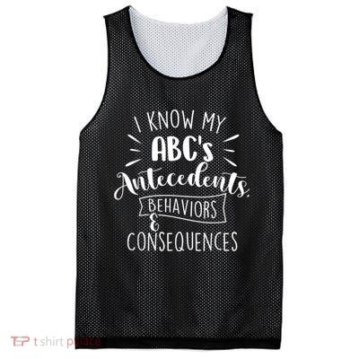 I Know My ABC's Behavior Analyst Therapist Psychologist Mesh Reversible Basketball Jersey Tank