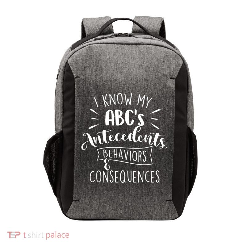 I Know My ABC's Behavior Analyst Therapist Psychologist Vector Backpack
