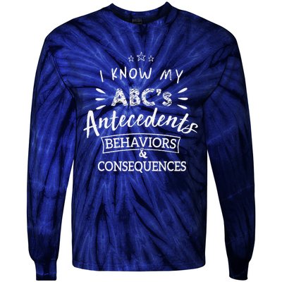 I Know My AbcS Teacher Gift Behavior Analysis Tie-Dye Long Sleeve Shirt