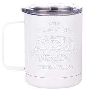 I Know My AbcS Teacher Gift Behavior Analysis 12 oz Stainless Steel Tumbler Cup