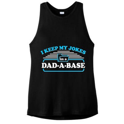 I Keep My Jokes In A DadABase Ladies PosiCharge Tri-Blend Wicking Tank