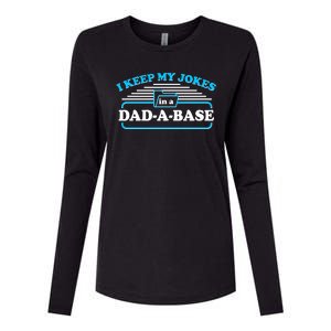 I Keep My Jokes In A DadABase Womens Cotton Relaxed Long Sleeve T-Shirt