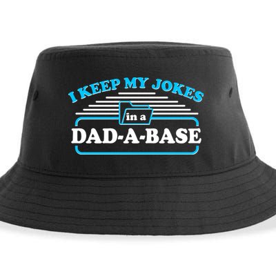 I Keep My Jokes In A DadABase Sustainable Bucket Hat