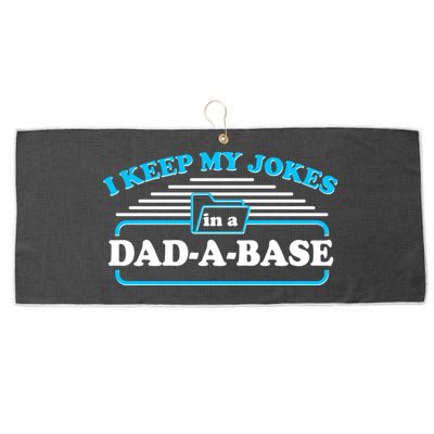 I Keep My Jokes In A DadABase Large Microfiber Waffle Golf Towel