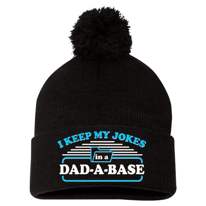 I Keep My Jokes In A DadABase Pom Pom 12in Knit Beanie