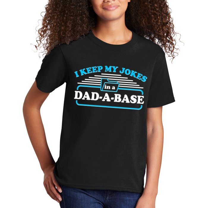 I Keep My Jokes In A DadABase Kids T-Shirt