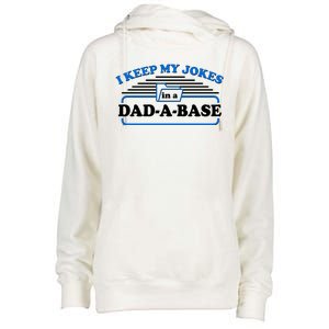 I Keep My Jokes In A DadABase Womens Funnel Neck Pullover Hood