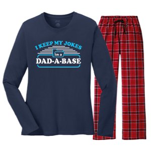 I Keep My Jokes In A DadABase Women's Long Sleeve Flannel Pajama Set 