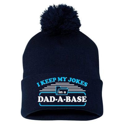 I Keep My Jokes In A DadABase Pom Pom 12in Knit Beanie