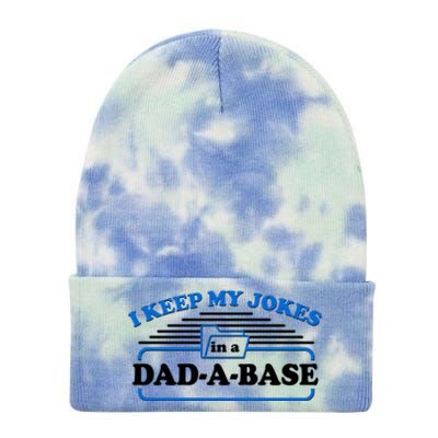 I Keep My Jokes In A DadABase Tie Dye 12in Knit Beanie