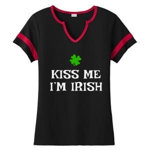 Irish Kiss Me Im Irish St Patricks Day Ladies Halftime Notch Neck Tee