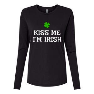 Irish Kiss Me Im Irish St Patricks Day Womens Cotton Relaxed Long Sleeve T-Shirt