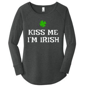 Irish Kiss Me Im Irish St Patricks Day Women's Perfect Tri Tunic Long Sleeve Shirt