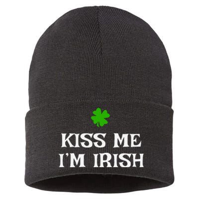 Irish Kiss Me Im Irish St Patricks Day Sustainable Knit Beanie