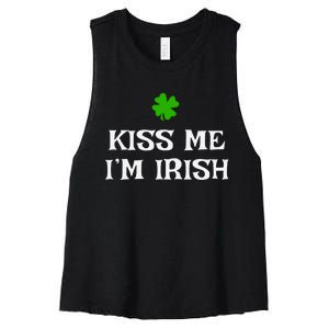 Irish Kiss Me Im Irish St Patricks Day Women's Racerback Cropped Tank