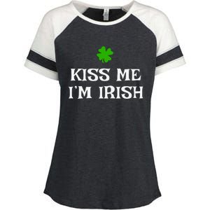 Irish Kiss Me Im Irish St Patricks Day Enza Ladies Jersey Colorblock Tee