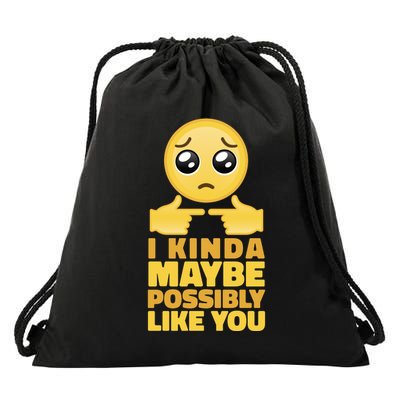 I Kind Maybe Possibly Like You Emoji Drawstring Bag