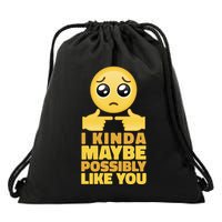 I Kind Maybe Possibly Like You Emoji Drawstring Bag