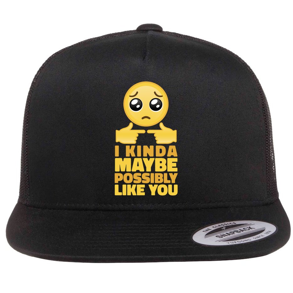I Kind Maybe Possibly Like You Emoji Flat Bill Trucker Hat