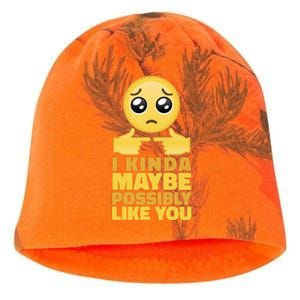 I Kind Maybe Possibly Like You Emoji Kati - Camo Knit Beanie