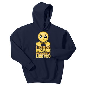 I Kind Maybe Possibly Like You Emoji Kids Hoodie