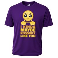 I Kind Maybe Possibly Like You Emoji Cooling Performance Crew T-Shirt