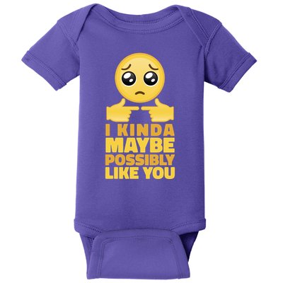 I Kind Maybe Possibly Like You Emoji Baby Bodysuit