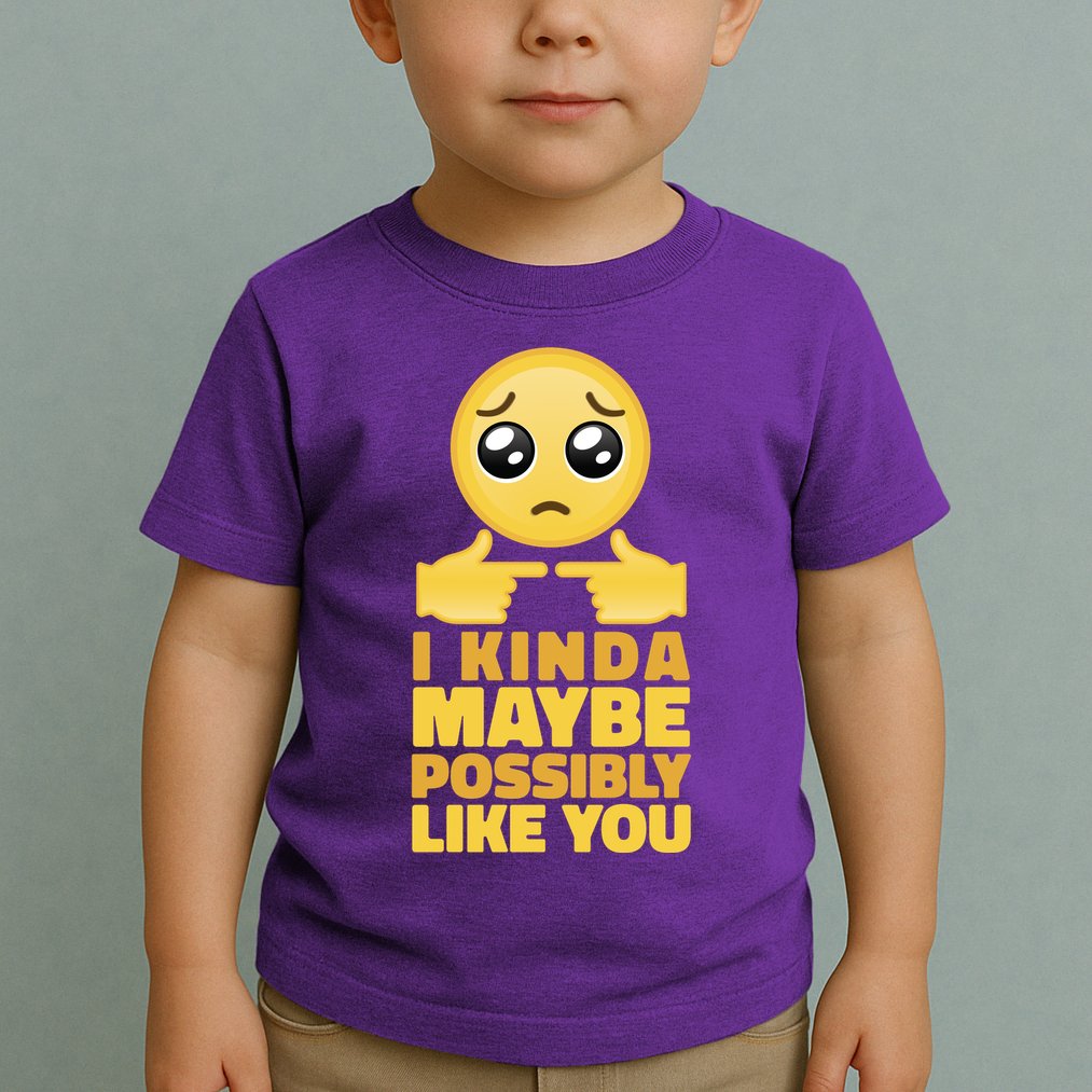 I Kind Maybe Possibly Like You Emoji Toddler T-Shirt