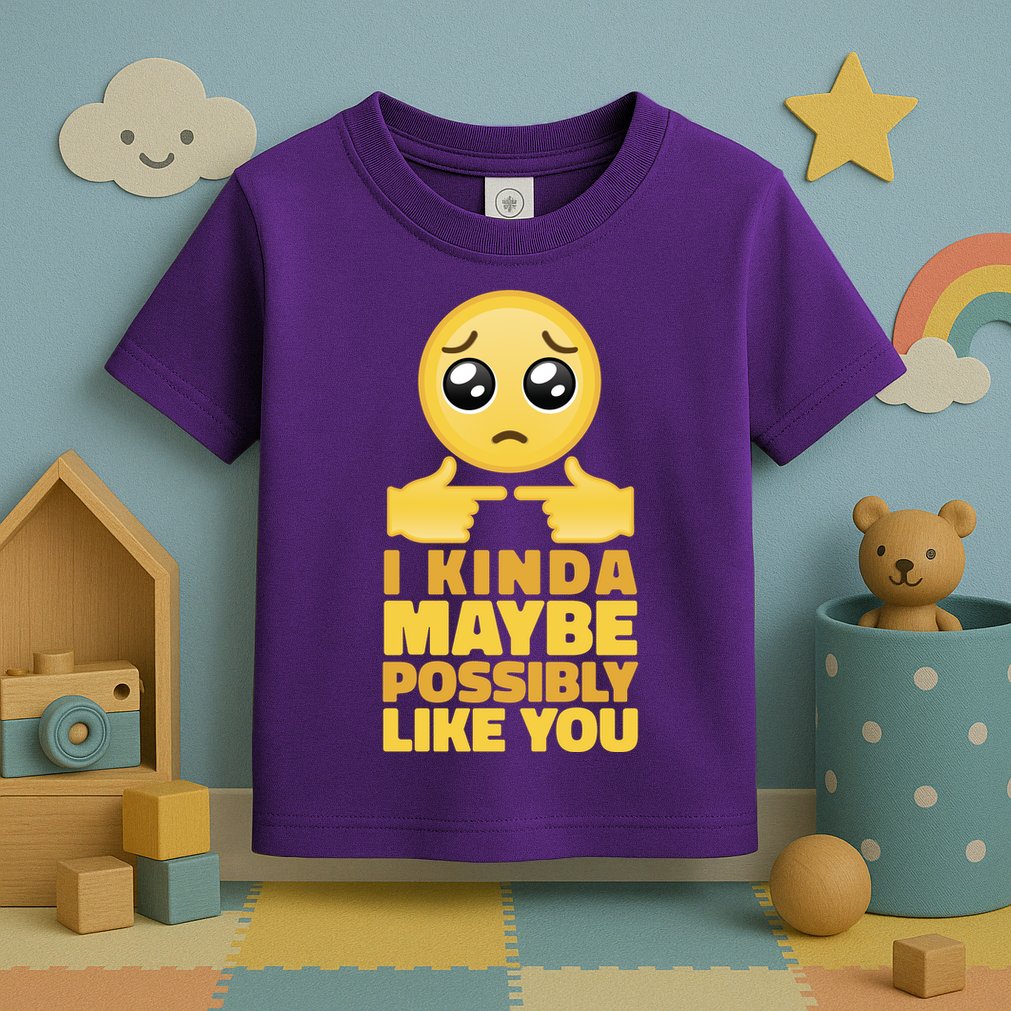 I Kind Maybe Possibly Like You Emoji Toddler T-Shirt