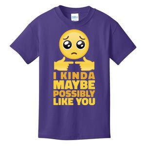 I Kind Maybe Possibly Like You Emoji Kids T-Shirt