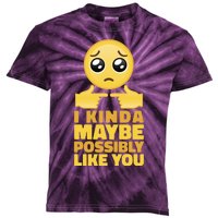 I Kind Maybe Possibly Like You Emoji Kids Tie-Dye T-Shirt