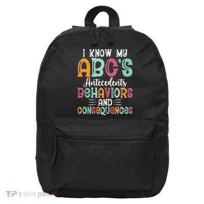 I Know My Abcs Antecedents Behaviors - Behavior Teacher 16 in Basic Backpack