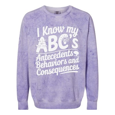 I Know My AbcS Behavior Analyst Therapist Colorblast Crewneck Sweatshirt