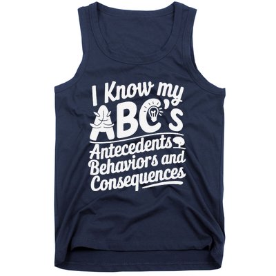 I Know My AbcS Behavior Analyst Therapist Tank Top