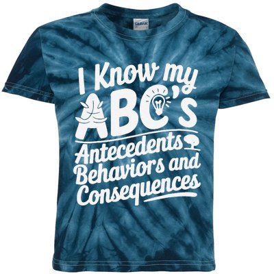 I Know My AbcS Behavior Analyst Therapist Kids Tie-Dye T-Shirt