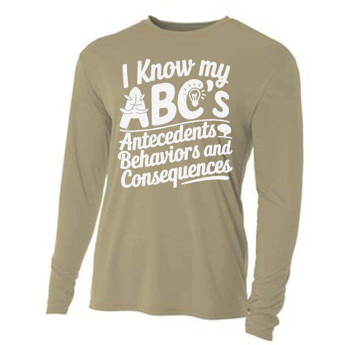 I Know My AbcS Behavior Analyst Therapist Cooling Performance Long Sleeve Crew