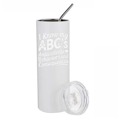 I Know My AbcS Behavior Analyst Therapist Stainless Steel Tumbler