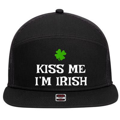 Irish Kiss Me Im Irish St Patricks Day 7 Panel Mesh Trucker Snapback Hat