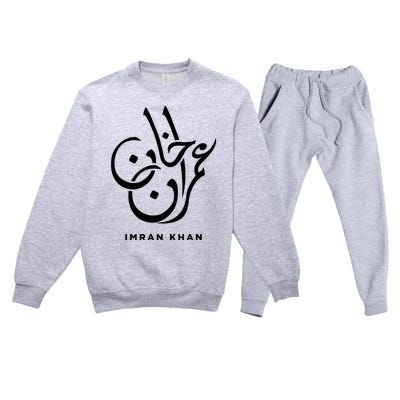 Imran Khan Name Pti Arabic Art Calligraphy Pakistan Premium Crewneck Sweatsuit Set