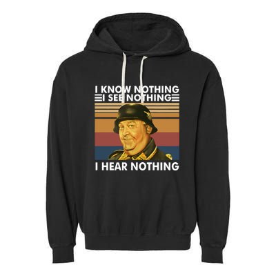 I Know Nothing See Nothing Hear Nothing Vintage Garment-Dyed Fleece Hoodie