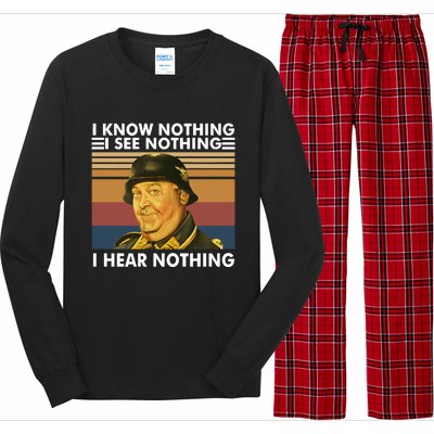 I Know Nothing See Nothing Hear Nothing Vintage Long Sleeve Pajama Set